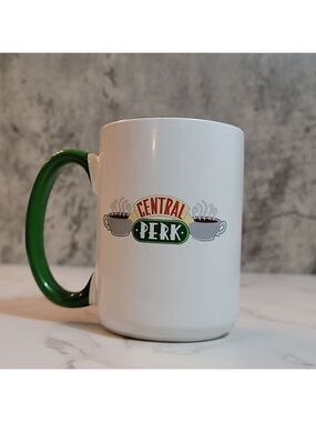 RARE Friends Green handle Central Perk Coffee Mug
